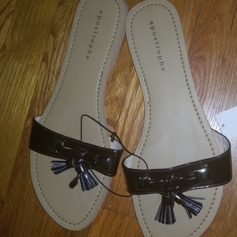 Apostrophe Tassel Slippers New